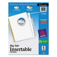 WorkSaver Big Tab Dividers,
Clear Tabs, 5-Tab, Letter,
White -
INDEX,BNDR,11X8.5,5CLR/ST