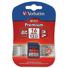Premium SDHC Memory Card,
Class 6, 16GB -
MEMORY,CARD,SDHC,16GB,BK