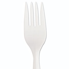 Mediumweight Polypropylene Cutlery, Forks, White,