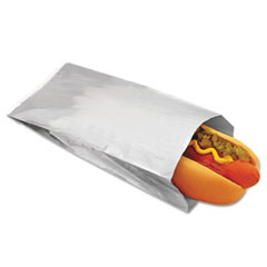 Foil Single-Serve Hot Dog
Bags, 3 1/2 x 1 1/2 x 8 1/2,
Silver - FOIL LAM HOT DOG BG
3.5X1.5X8.5 SILV 1M
