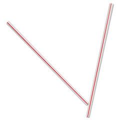 Unwrapped Hollow Stir-Straws,
5&quot;, Plastic, White/Red -
UNWRAP STRAW 5IN STIR WHI
W/RS 10/1000