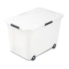 Rolling Storage Box,
Letter/Legal, 15-Gallon Size,
Clear - STORAGE,15GAL
W/WHELS,CLR