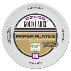 Coated Paper Plates, 9
Inches, White, Round,
100/Pack - GOLD LABEL PPR PLT
COAT 9IN WHI 12/100