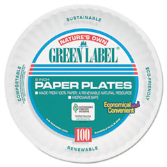Uncoated Paper Plates, 6
Inches, White, Round,
100/Pack - C-PPR PLT UNCOAT
6IN WHI 1000