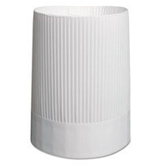 Stirling Fluted Chef&#39;s Hats, Paper, White, Adjustable, 10&quot;