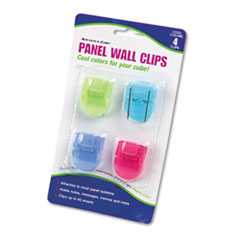 Fabric Panel Wall Clips,
Standard Size, Assorted Cool
Colors, 4/Pack -
CLIP,WALL,PANEL,AST,4/PK