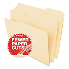 CutLess File Folders, 1/3 Cut Top Tab, Letter, Manila,