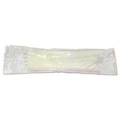 Wrapped Cutlery Kit, Spork/Straw/Napkin, 5.25&quot;,
