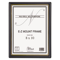 EZ Mount Document Frame
w/Accent, Plastic, 8 x 10,
Black/Gold - FRAME,8 X
10,PLASTIC,BK