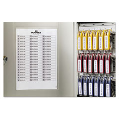 Locking Key Cabinet, 54-Key, Brushed Aluminum, Silver, 11