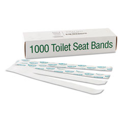 Sani/Shield Printed Toilet Seat Band, Paper, Blue/White,