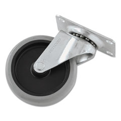 Replacement Non-Marking Plate Caster, 4&quot;, Black/Gray - 4&quot;