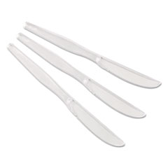 Heavyweight Polystyrene Cutlery, Knives, Clear -