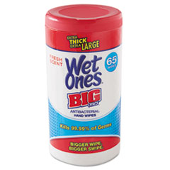 Wet Ones Big Ones
Antibacterial Wipes, 4 1/2&quot; x
8&quot;, White - WET ONES BIG ONES
ANTIBAC HAND WIPES CAN 65SH 6