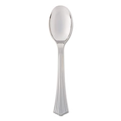 Heavyweight Plastic Serving Spoons, Silver, 10&quot;,