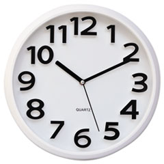 Round Wall Clock, White, 13&quot;
- CLOCK,13&quot; BLK RSD NUMB,WH