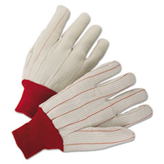 1000 Series Canvas Gloves, White/Red, Large - C-GEN PROT
