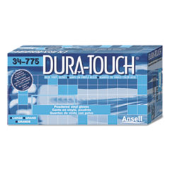 Dura-Touch PVC Gloves, Lightly Powdered, Large, Blue