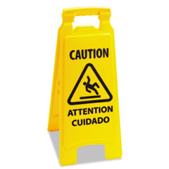 Caution Safety Sign For Wet
Floors, 2-Sided, Plastic,
11x1-1/2x26, Yellow - A-FRAME
WET FLOOR SIGNYELLOW