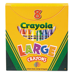 Large Crayons, Tuck Box, 8 Colors/Box -