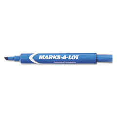 Permanent Marker, Large Chisel Tip, Blue, Dozen -