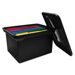 File Tote Storage Box w/Lid ,
Legal/Letter, Plastic, Black
- FILE,STORE,TUB,BK
