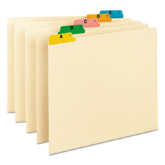 Recycled Top Tab File Guides, Alpha, 1/5 Tab, Manila/Poly,