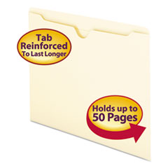 File Jackets with Double-Ply Tab, Letter, 11 Point Manila,