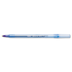 Round Stic Ballpoint Stick Pen Blue Ink, Fine, Dozen -