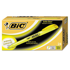Brite Liner Highlighter, Chisel Tip, Yellow Ink, 24