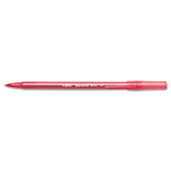 Round Stic Ballpoint Stick Pen, Red Ink, Medium -