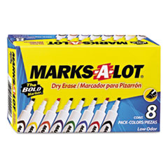 Desk Style Dry Erase Markers,
Chisel Tip, Assorted, 8/Set -
MARKER,DRYERASE,8ST