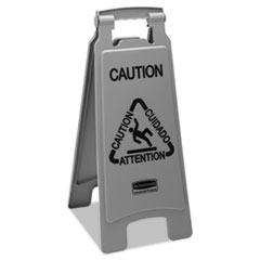 Executive 2-Sided
Multi-Lingual Caution Sign,
Gray, 10 9/10 x 26 1/10 -
C-EXECUTIVE SERIES 2SD SFTY
SIGN CAUTION WET FLR M