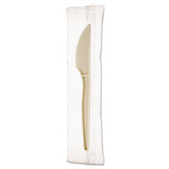 Plant Starch Knife, Cream, 7&quot; - C-INDIVIDUALLY WRAPPED