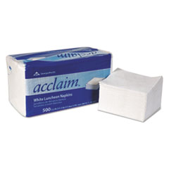 Luncheon Napkins, 1-Ply, 12.5
x 11.5, White, 500/pack -
ACCLAIM 1/4FLD LUN NPKN 1PLY
500SH WHI 12