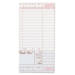 Guest Check Book, Carbonless Duplicate, 4 1/5 x 8 1/2,
