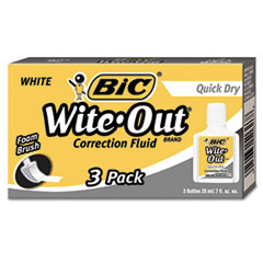 Wite-Out Quick Dry Correction
Fluid, 20 ml Bottle, White,
3/Pack - CORRCTN FLUID 20ML
WHI 3/PK
