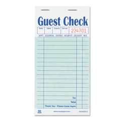 Guest Check Book, Carbon
Duplicate, 3 1/2 x 6 7/10 -
C-BKD GUEST CHK 17LN 2PT
INTERLV CARB GRE 50/50