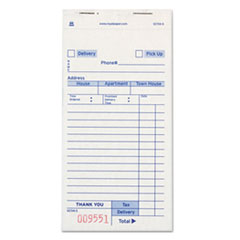 Guest Check Book, Carbonless Triplicate, 3 2/5 x 6.69,