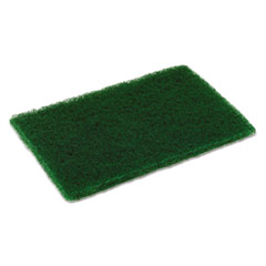 Medium Duty Scouring Pad, 6 x 9, Green, 10 per Pack -