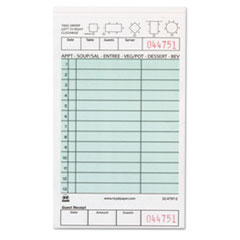 Guest Check Book, Carbonless Duplicate, 4 1/5 x 7 3/4,