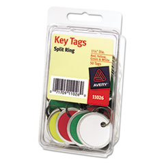 Metal Rim Key Tags, Card
Stock/Metal, 1 1/4&quot; Diameter,
Assorted Colors - METAL RIM
KEY TAGS 50