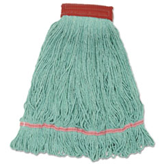 Wideband Looped-End Mop Heads, Large, Green -
