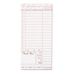 Guest Check Book, Single
Sheet, 4.21 x 9.02, 200/Pack
- BRD LOOSE GUEST CHK 15LN
1PT TAN 8/250