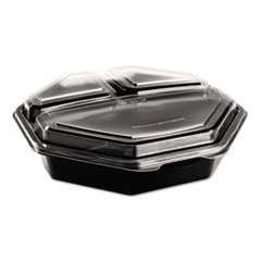 OctaView CF Container, 3-C, Black/Clear, 36oz, 9.57w x