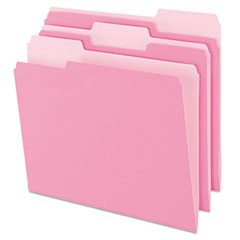 Two-Tone File Folders, 1/3
Cut Top Tab, Letter,
Pink/Light Pink -
FOLDER,1/3,LTR,PK