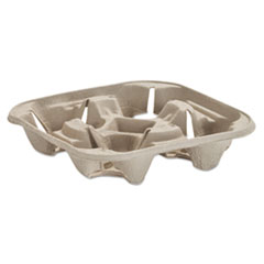 StrongHolder Molded Fiber Cup
Tray, 8-22oz, Four Cups -
4CUP CUP CARRIER 8-22OZ MLDED
FBR BEI 4/75