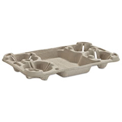 StrongHolder Molded Fiber Cup
Tray, 8-44oz, Four Cups -
4CUP CUP CARRIER W/FD TRY
8-44OZ WIDE-COMP 150