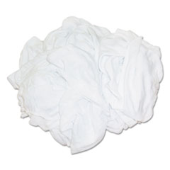 Bleached White T-Shirt Rags, Multi-Fabric, 25 lb Polybag -