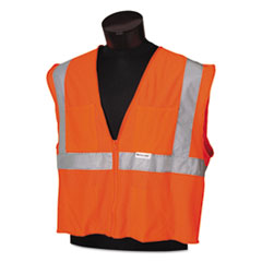 ANSI Class 2 Deluxe Safety Vest, 3XL/4XL, Orange/Silver